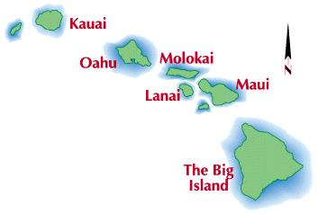 Die hawaiianaischen Inseln! Klick auf die jeweilige Insel!